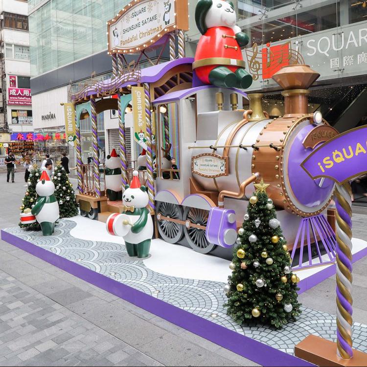 定制大型led发光圣诞树节日场景布置道具广场酒店旋转楼梯圣诞树哈尔滨