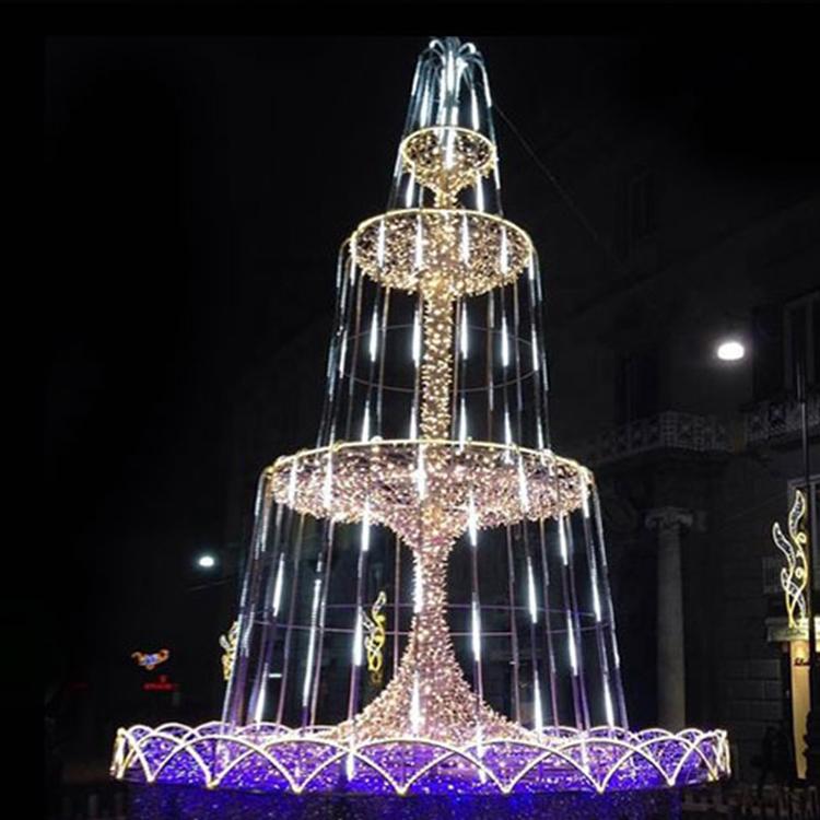 大型框架绿色灯光挂枝圣诞树马卡龙球商场酒店装饰美陈礼盒圣诞树长春