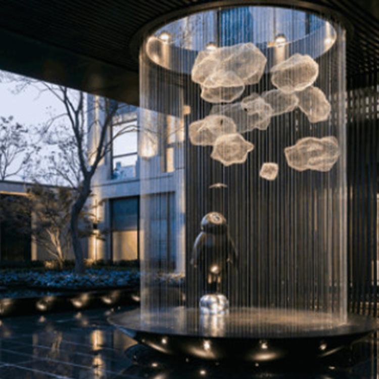 铁艺镂空鹿雕塑公园绿地摆件装饰户外夜景发光不锈钢金属仿真鹿哈尔滨