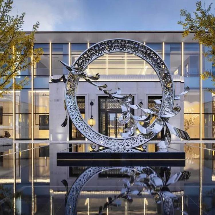 大型不锈钢景观雕塑厂家城市广场不锈钢镂空雕塑不锈钢雕塑摆件哈尔滨