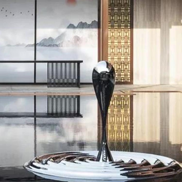 大型不锈钢雕塑户外园林公园广场景观红色抽象创意造型地标摆件大连