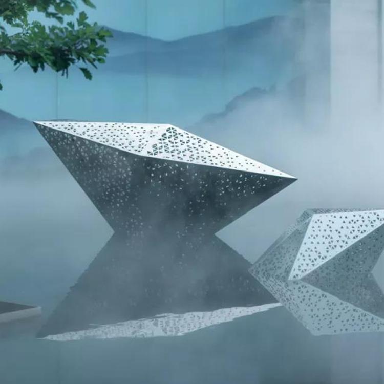 不锈钢雕塑户外大型地产景观镜面抽象拉丝金属造型雕塑景观小品定大连