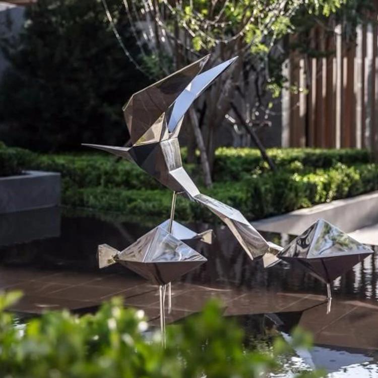 制作安装不锈钢雕塑户外广场园林大型玻璃钢不锈钢金属雕塑大连