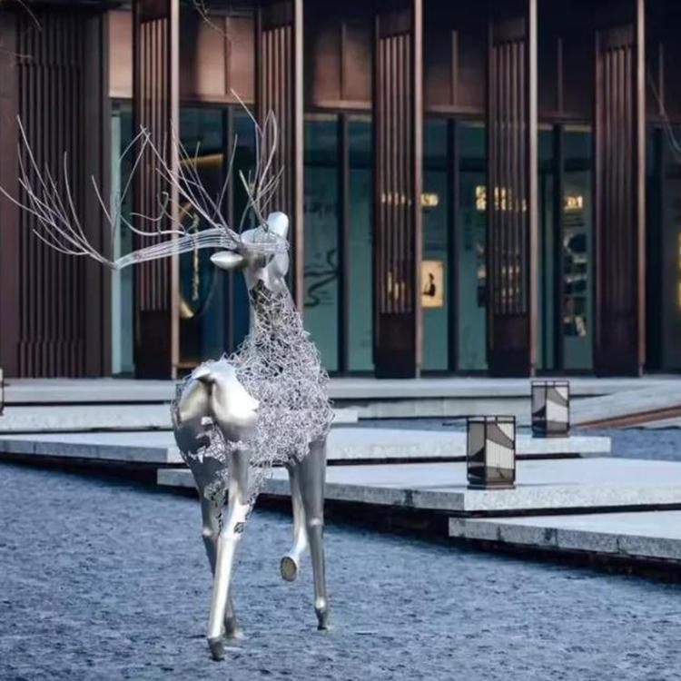 不锈钢镂空雕塑金属网格编织防水室外美陈景区夜游发光雕塑装置长春