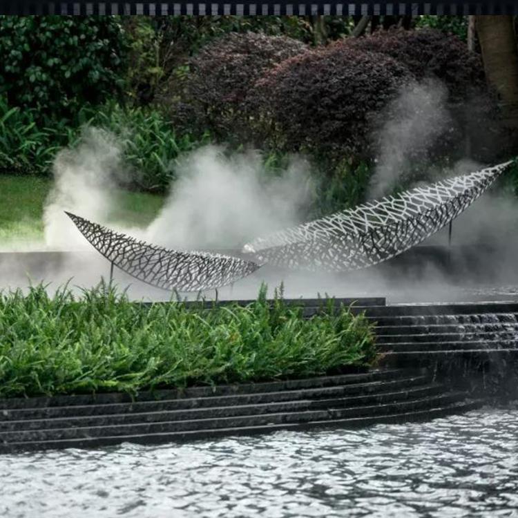 大型不锈钢雕塑户外园林公园广场景观红色抽象创意造型地标摆件大连