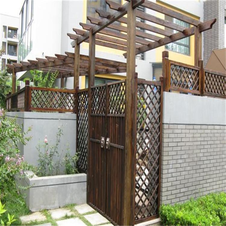 沈阳防腐木门斗 防腐木大门  门头定制厂家