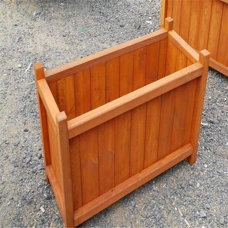 沈阳户外园林景观  防腐木花箱 花盆定制厂家