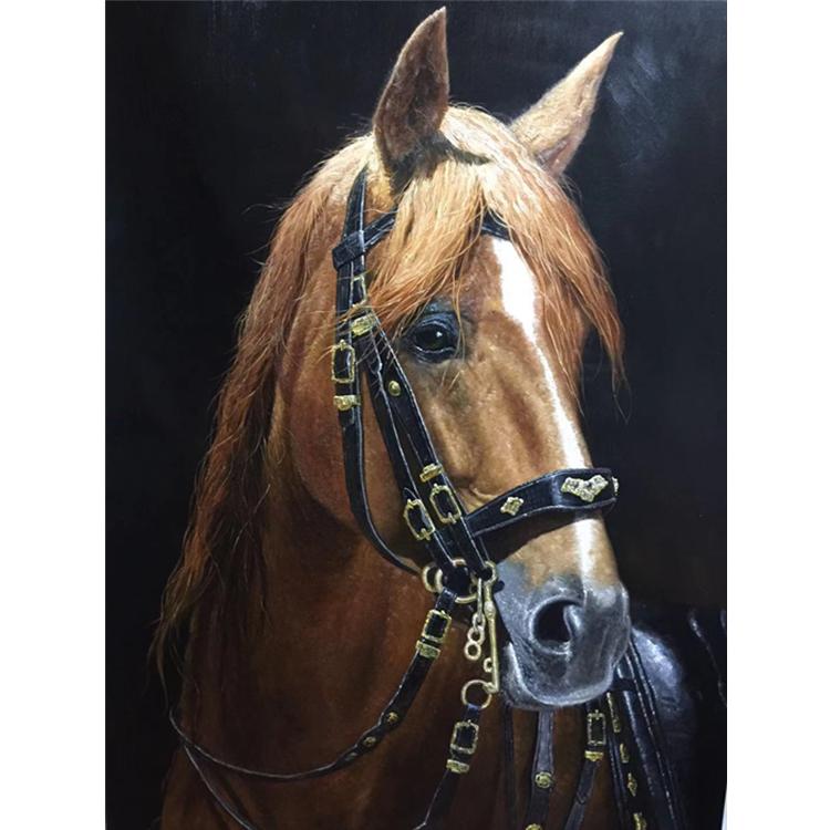 朝鲜油画 专业定制 动物油画 130X78 马