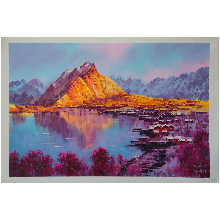 朝鲜油画 精美风景油画 108 油画定制批发厂家