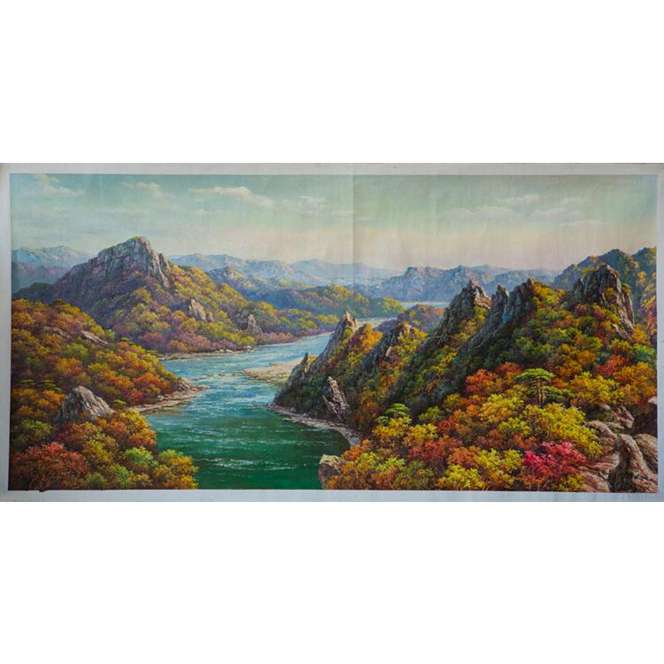 朝鲜油画 大幅风景油画 116 定制批发厂家