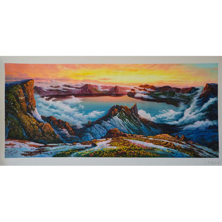 朝鲜油画 大幅风景油画 114定制批发厂家