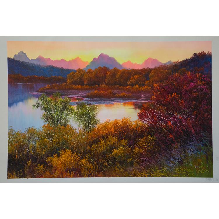 朝鲜油画 精美风景油画 111 定制批发厂家