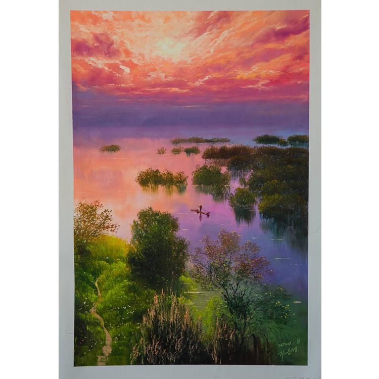 朝鲜油画 精美风景油画 110 定制批发厂家