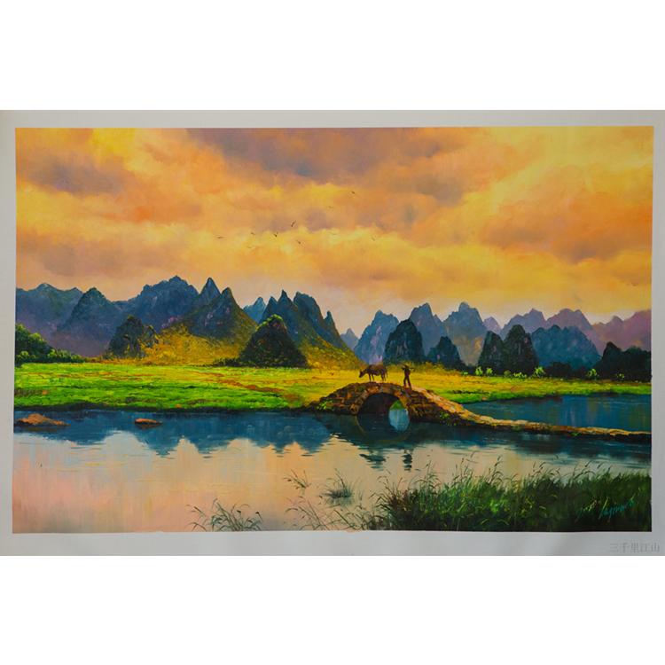 朝鲜油画 精美风景油画 107 定制批发厂家