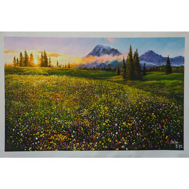 朝鲜油画 风景油画 112 油画定制批发厂家