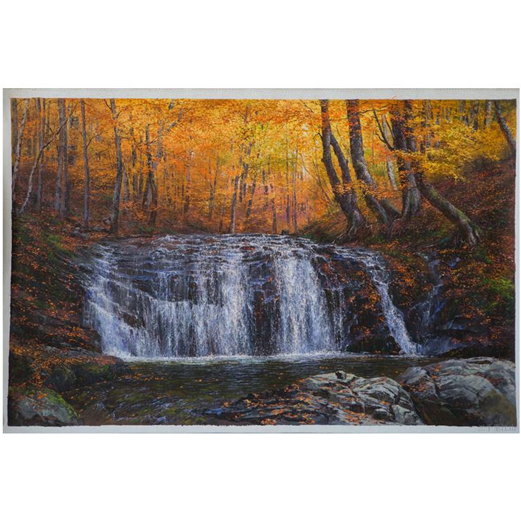 朝鲜油画 中幅风景油画 120 定制批发厂家