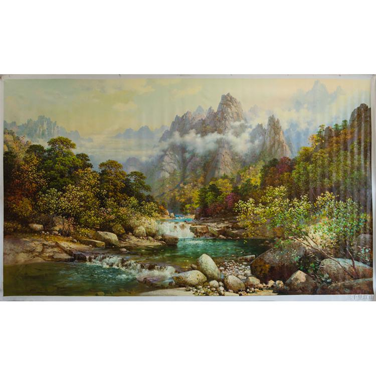 朝鲜油画 大幅风景油画 129 定制批发厂家