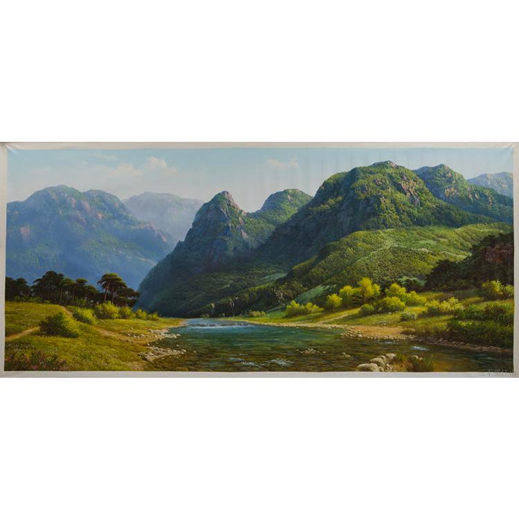朝鲜油画 大幅风景油画 125 定制批发厂家