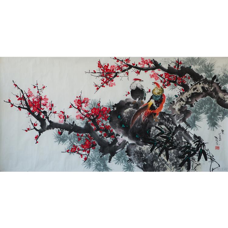 朝鲜国画 风景国画 春403 定制批发