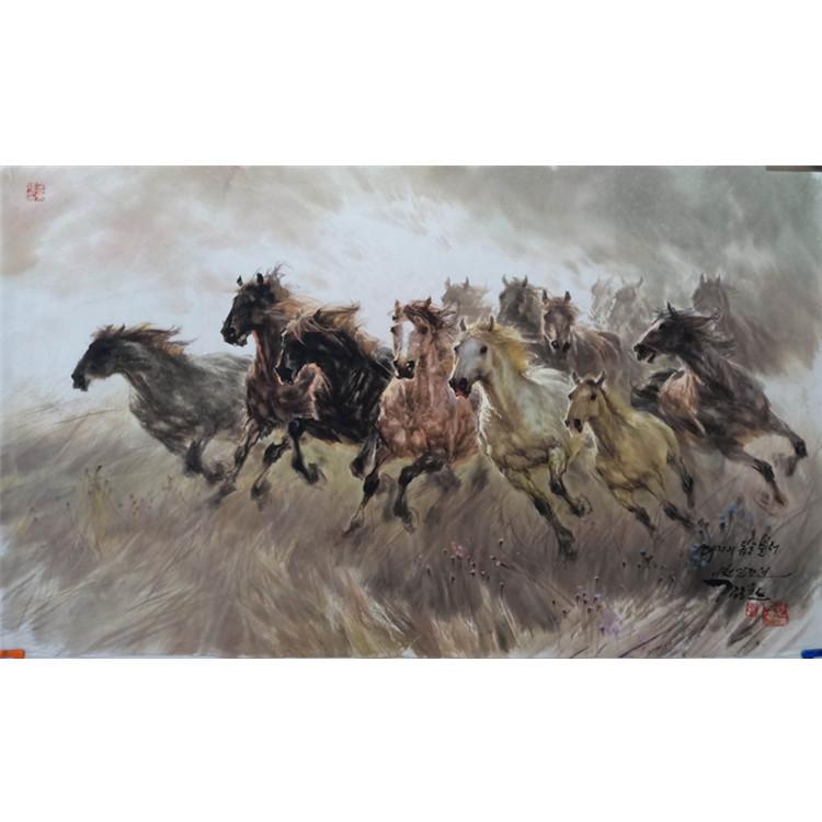 朝鲜国画 风景国画 120X70 定制批发