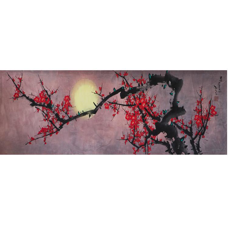 朝鲜国画 风景国画 梅花402 定制批发