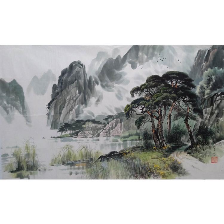 朝鲜国画 风景国画 118X70 定制批发