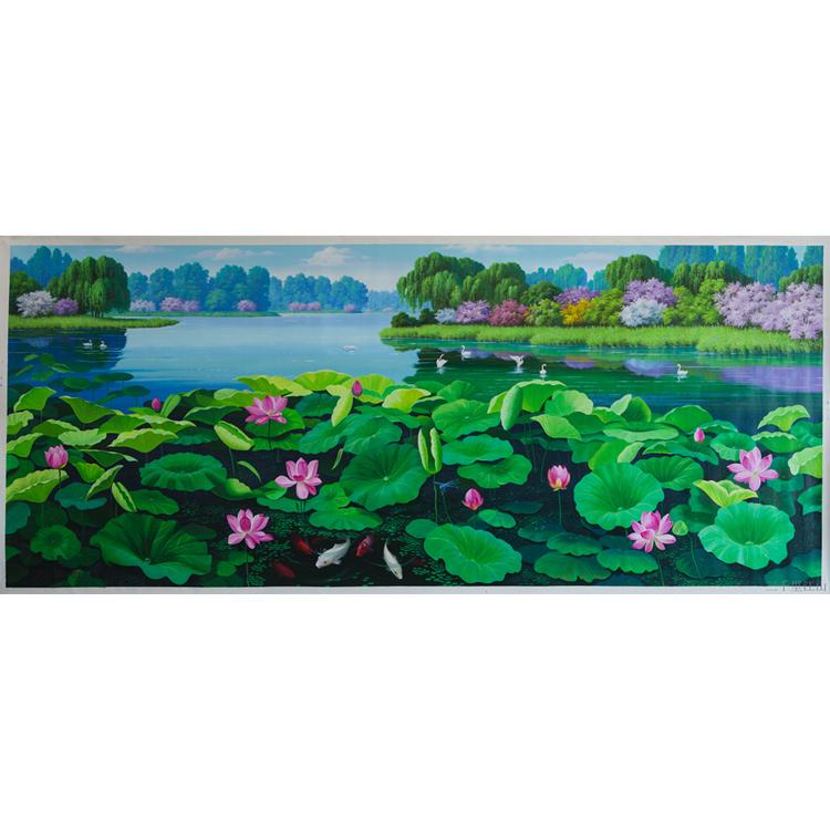 朝鲜油画 大幅风景油画 126 油画定制批发厂家