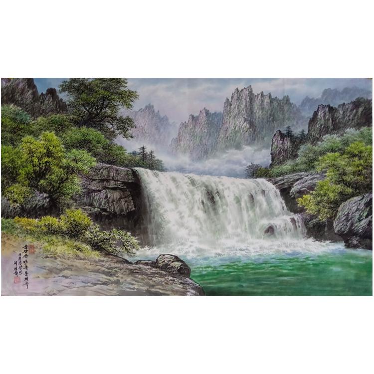 朝鲜国画 风景国画 120X70 定制批发