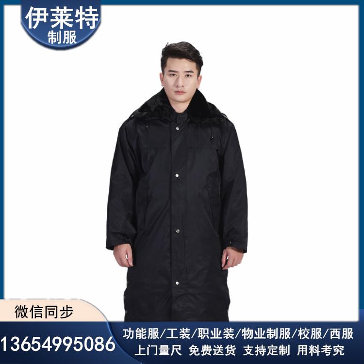 伊莱特制服 专业承接各类物业制服 冬季长款保安棉服 保安棉服定制 支持加工定制 保证品质 量大从优