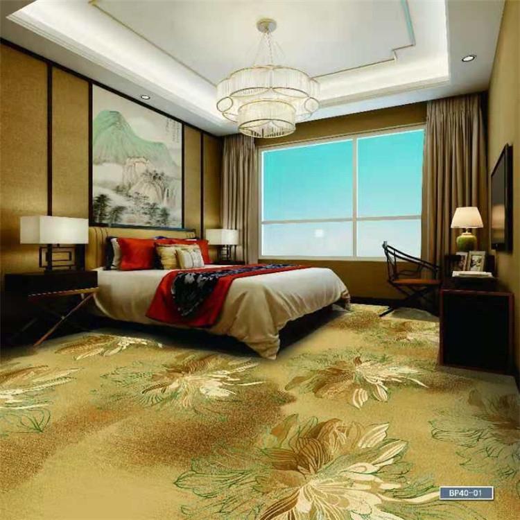 新中式水墨印花地毯 酒店宴会厅印花地毯 防火阻燃防潮印花地毯可定制