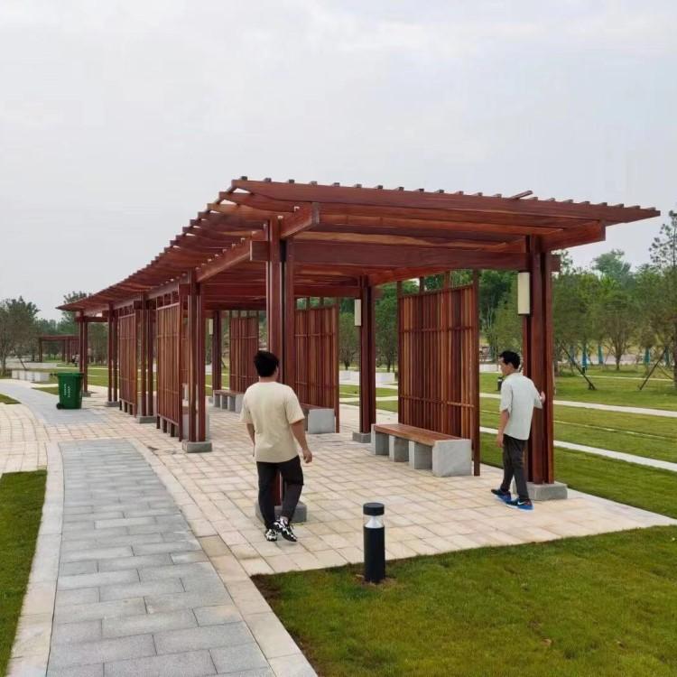 沈阳菠萝格廊架定做 防腐木户外廊架 现场施工自有团队
