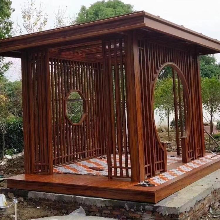 沈阳木凉亭制作 防腐木景观别墅小区凉亭  四角亭六角亭八角亭