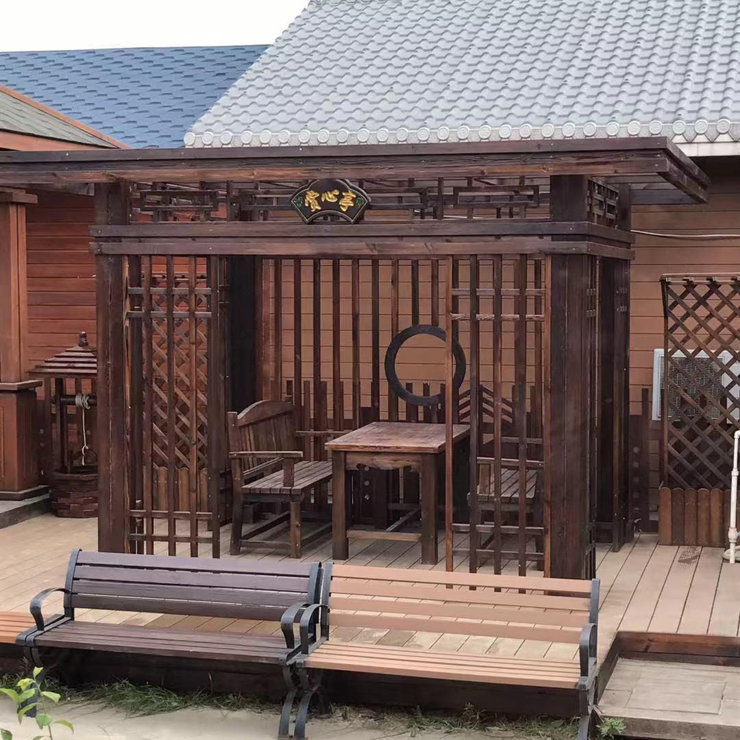 别墅庭院凉亭  新款中式实木凉亭  中式铝合金凉亭  