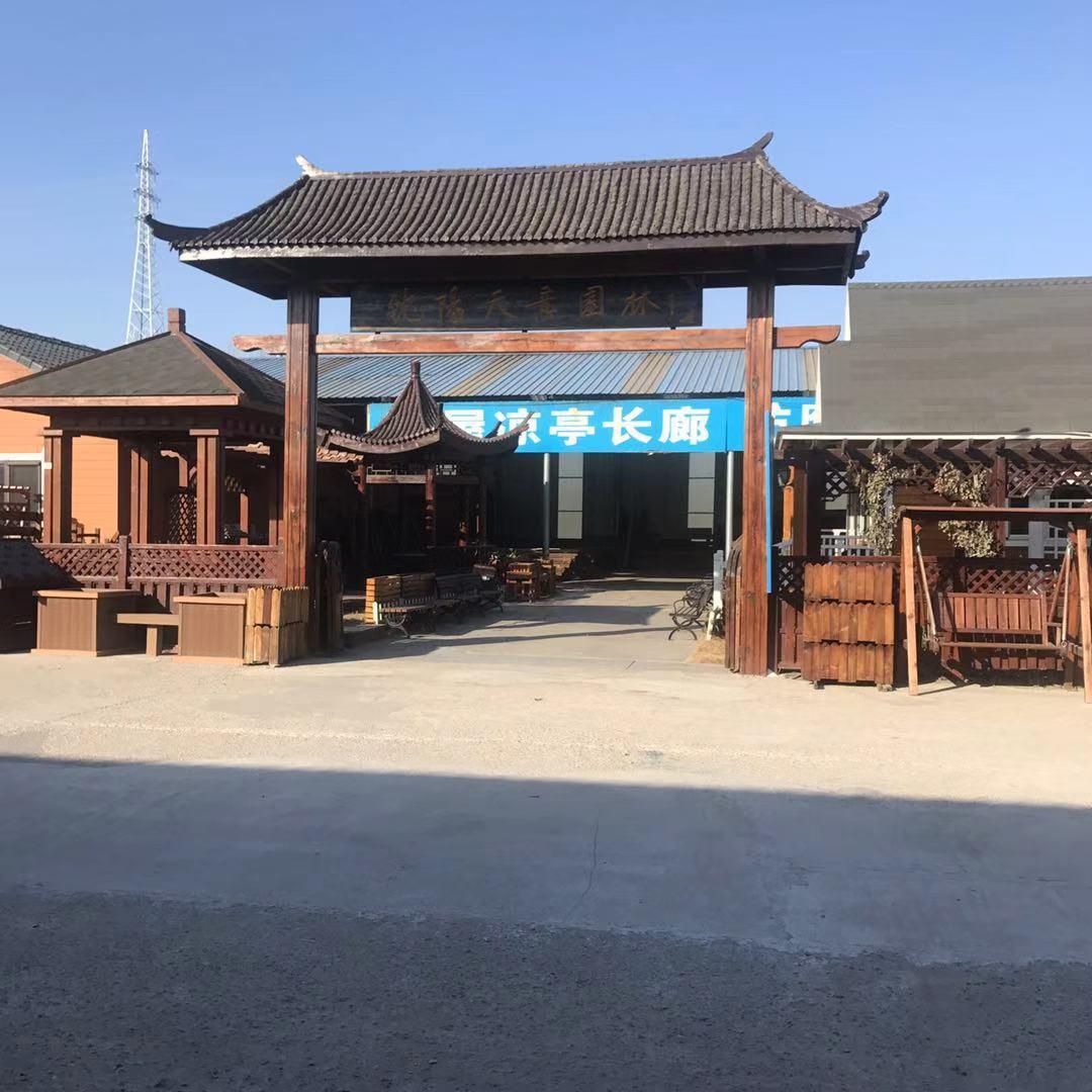 沈阳防腐木门楼    防腐木门斗厂家  天意园林大型加工工厂 大门楼门斗定做厂家