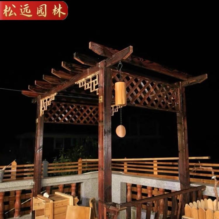 防腐木凉亭 沈阳松远园林支持四角凉亭定做 六角防腐木凉亭