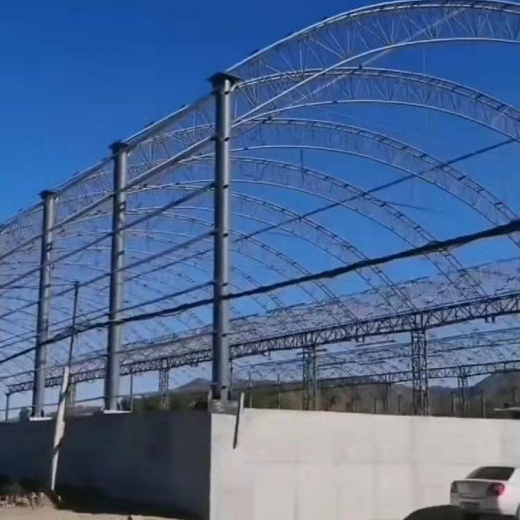 圆弧棚 钢结构圆弧棚 钢结构料棚 圆弧彩钢大棚 厂房圆弧料棚