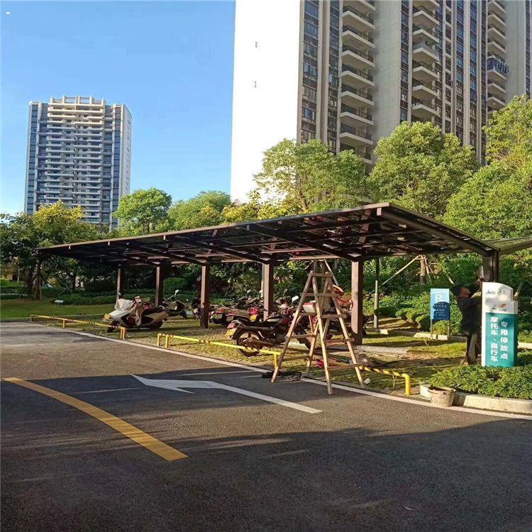 名典材料 别墅小区单位铝合金车棚 户外庭院汽车棚 防晒遮阳停车棚厂家 铝合金车棚 铝合金车棚厂家