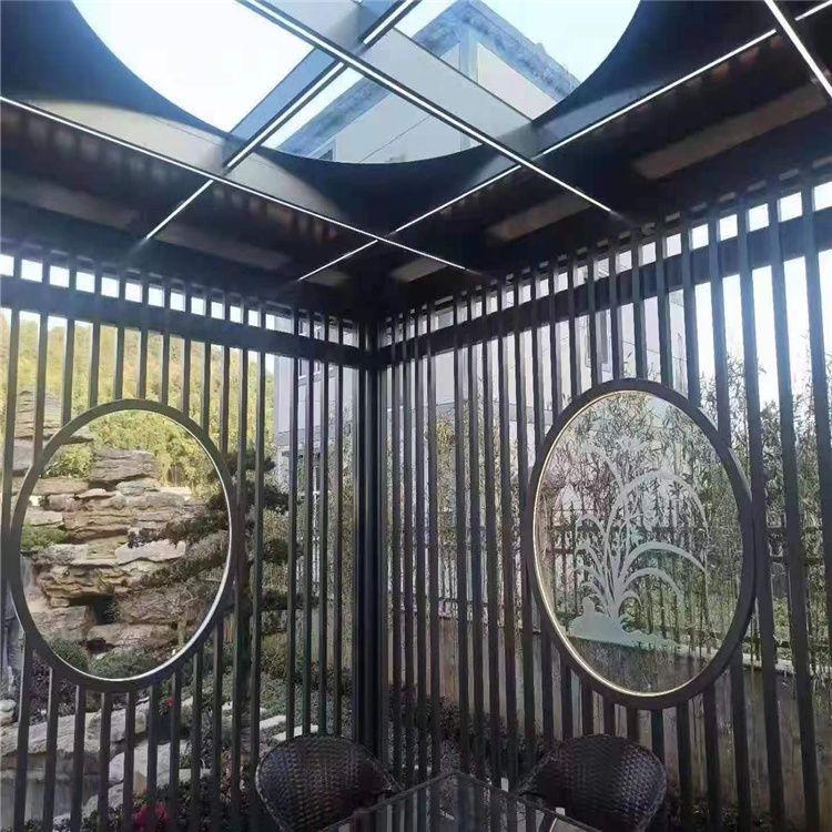 铝合金凉亭 铝合金凉亭 名典材料 公园现代新中式凉亭 小区新中式凉亭制作