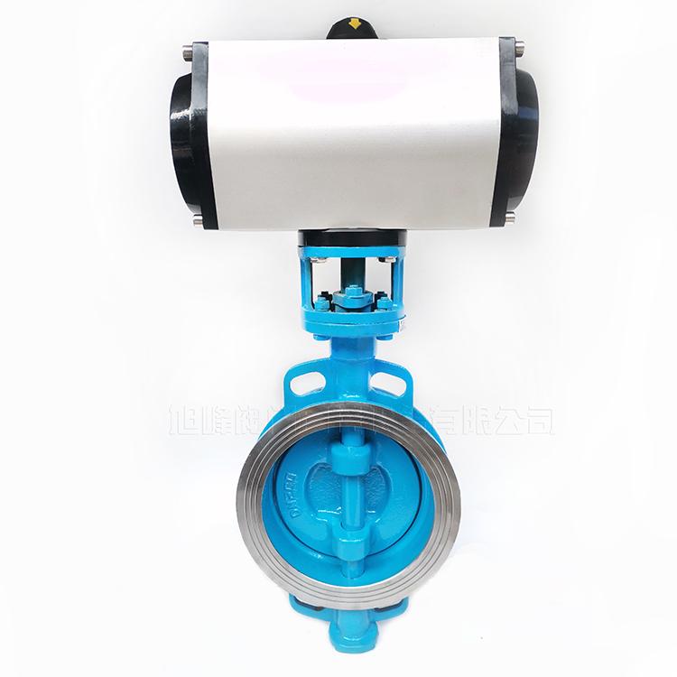 d673h-16c气动金属硬密封对夹式蝶阀高温蒸汽三偏心耐磨顺高温铸钢蝶阀