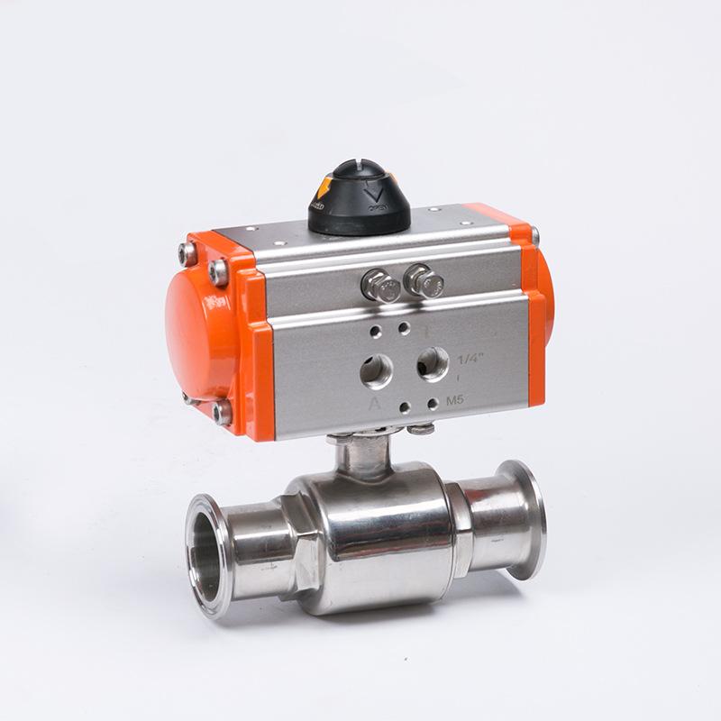 气动快装球阀T型L型卫生级卡盘快接球阀316卡箍快卡