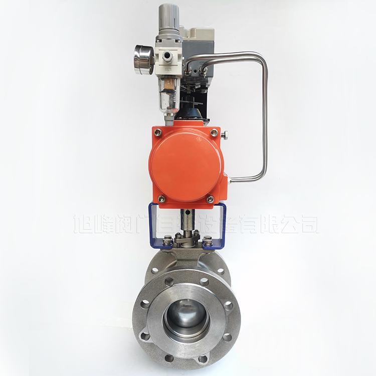气动V型调节球阀vq647y-16p压滤机造纸矿山专用不锈钢法兰球阀沈气动v型球阀生产厂家