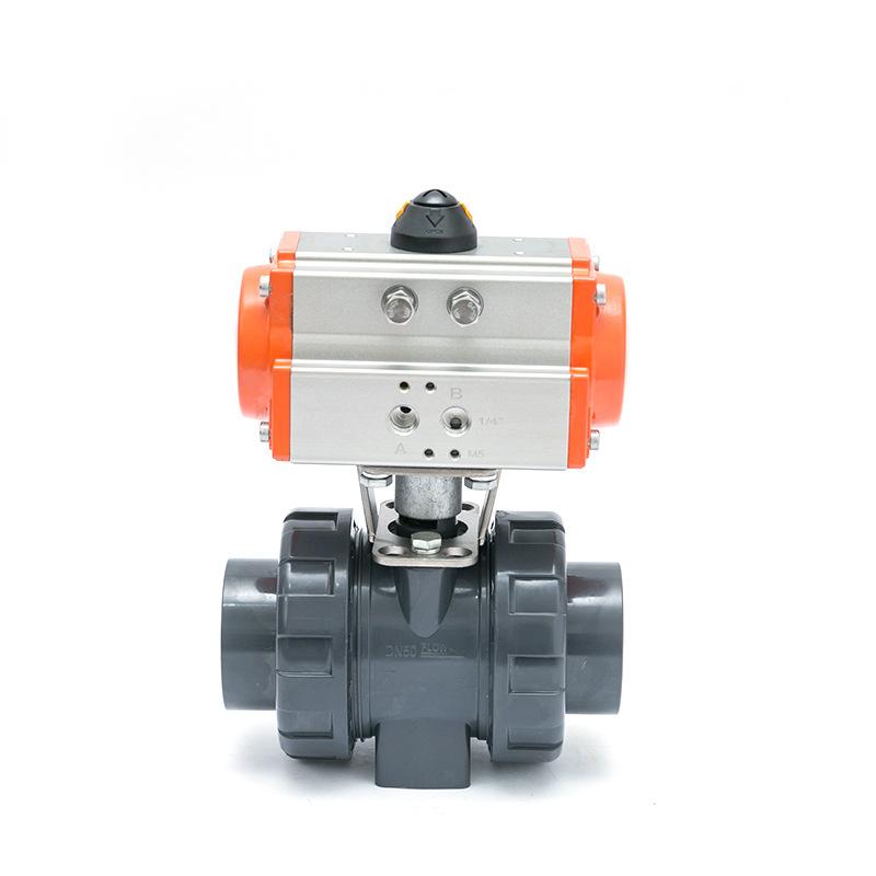 气动UPVC塑料球阀q661f活接双由令球阀