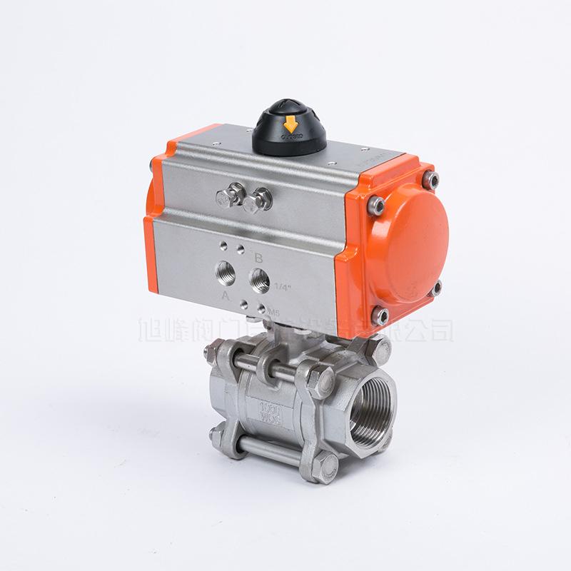 q611f-16p高温不锈钢气动三片式丝扣球阀门dn1520253240