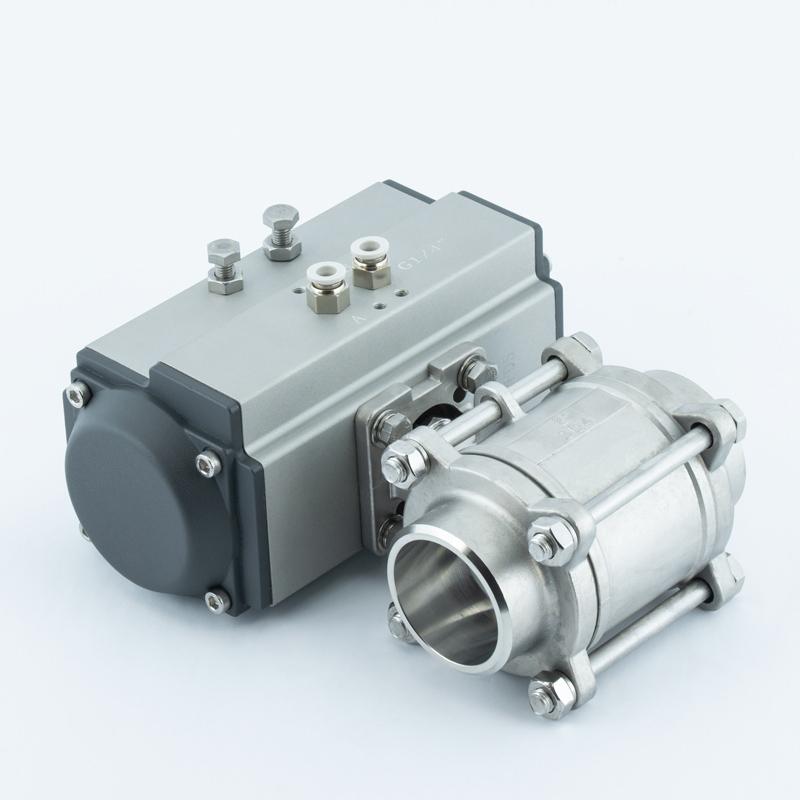 Q611F-16P气动不锈钢304丝扣球阀气动高温蒸汽化工防腐耐酸碱调节快速切断阀输入输出4-20mA 4分 6分1寸