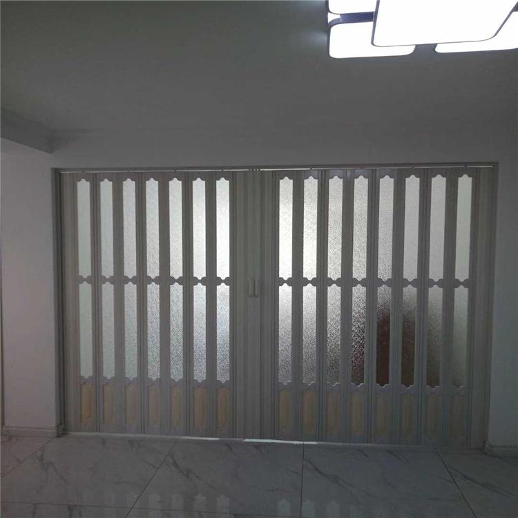 沈阳PVC折叠门厂家 鑫海家居 铝合金推拉折叠门轨道吊轮平移门pvc折叠门