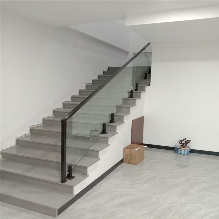 玻璃楼梯扶手 不锈钢玻璃扶手 玻璃扶手价格 黑钛拉丝玻璃扶手