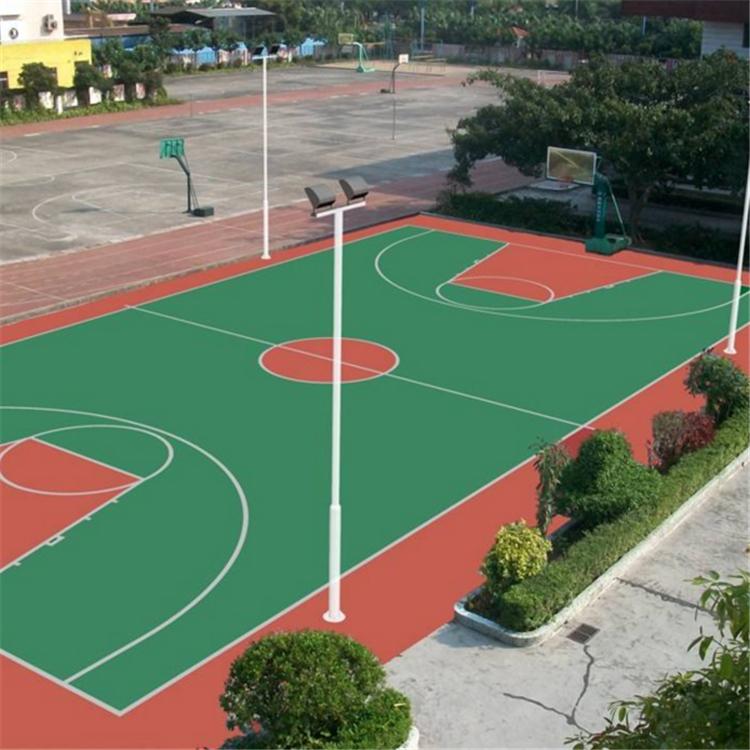硅pu塑胶球场 小区体育场塑胶篮球场厂家直供