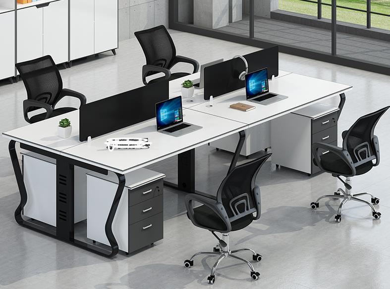 现在简约钢架办公桌组合