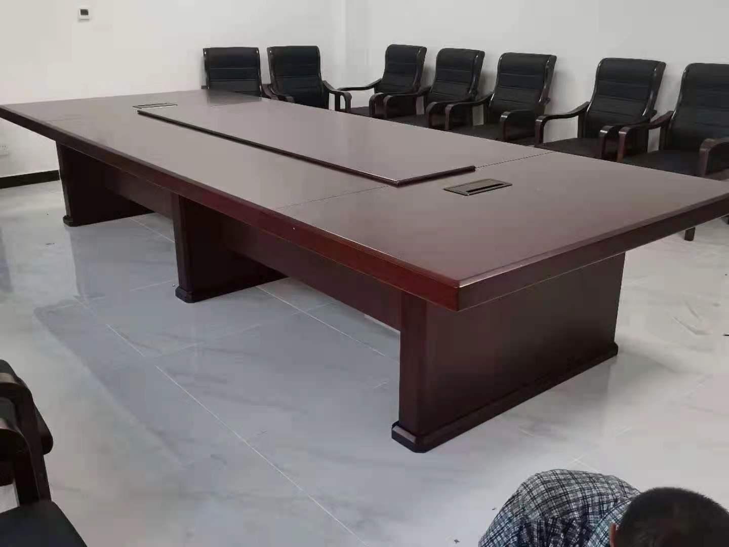 会议桌长桌大型实木贴皮小型油漆长条桌椅组合长型6-10人简约