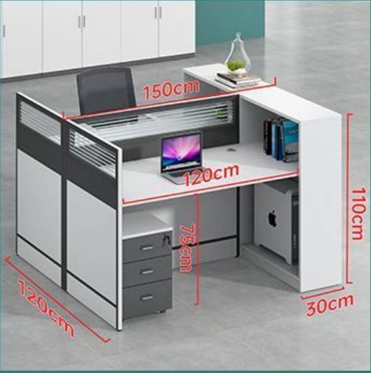 职员办公桌椅组合现代屏风隔断挡板双人四人位员工桌工位办公卡座